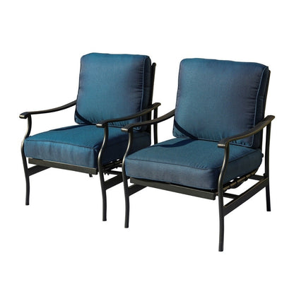 Patio Festival 4-Piece Metal Outdoor Loveseat Conversation Set