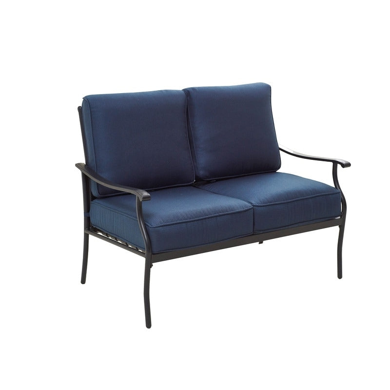 Patio Festival 4-Piece Metal Outdoor Loveseat Conversation Set