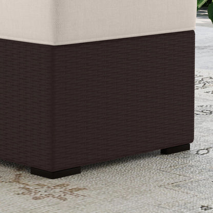 4-Piece Palm Springs Outdoor Rattan Armchair and Ottoman Set with Cushions by Homestyles