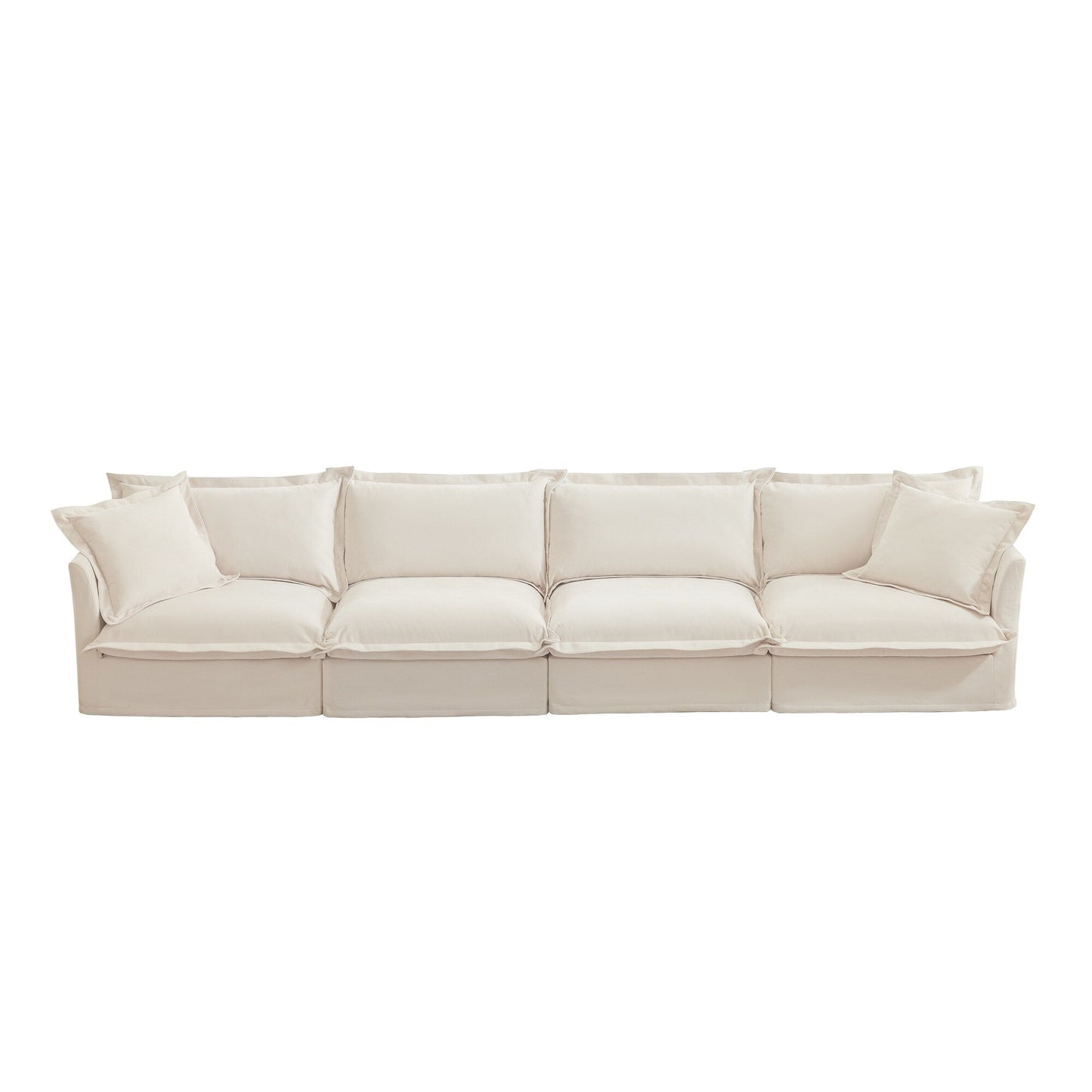 4-Seater Chenille Sofa with Removable Cover for Living Room