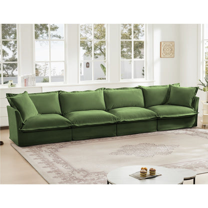 4-Seater Chenille Sofa with Removable Cover for Living Room
