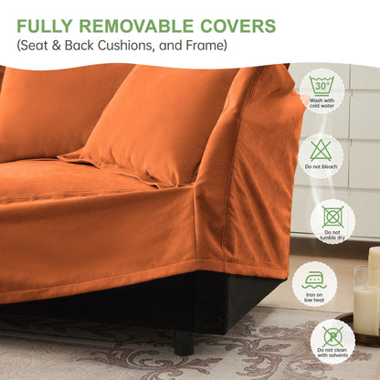 4-Seater Chenille Sofa with Removable Cover for Living Room