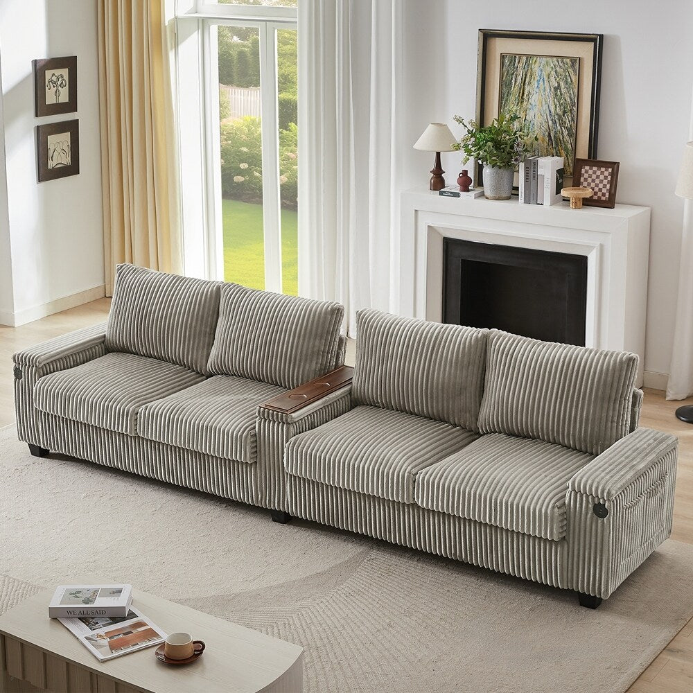 4-seater Corduroy Sofa Couch
