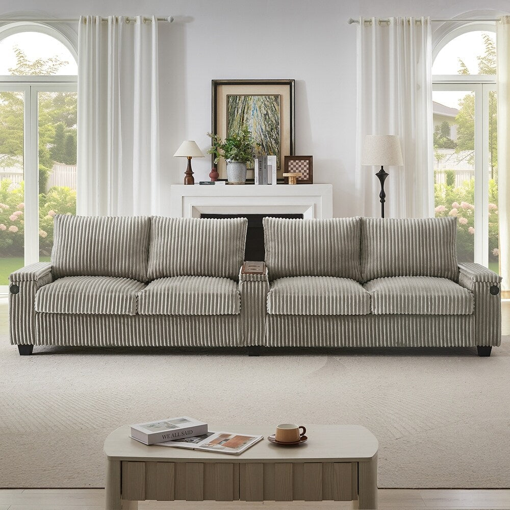 4-seater Corduroy Sofa Couch