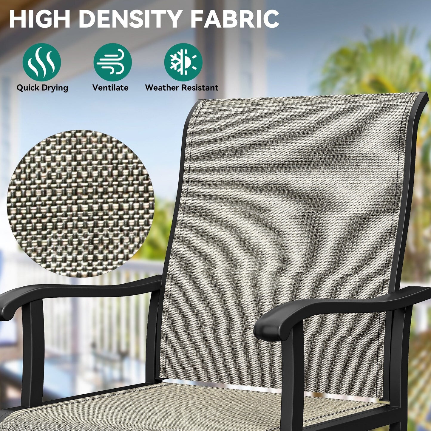 5/7/9 PCS Outdoor Dining Sets with 28W Textilene Swivel Chairs, Table