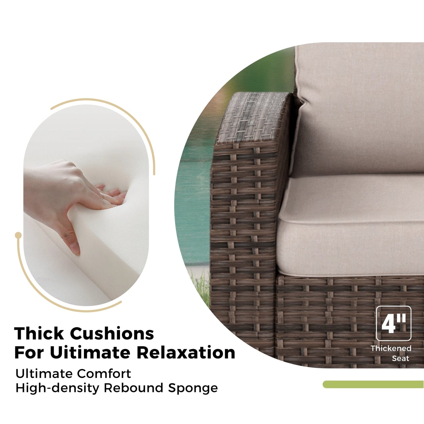 5/9-Seat Patio Furniture Wicker Rattan Outdoor Deep Seating Sectional Sofa Large Conversation Set