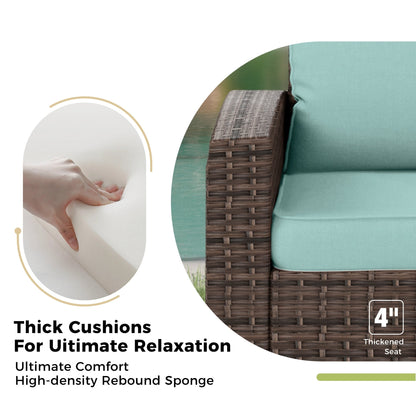 5/9-Seat Patio Furniture Wicker Rattan Outdoor Deep Seating Sectional Sofa Large Conversation Set