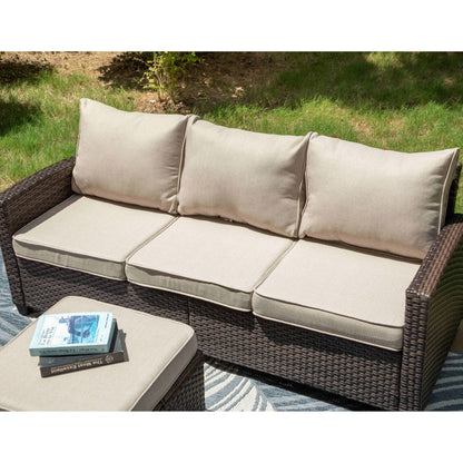 5/9-Seat Patio Furniture Wicker Rattan Outdoor Deep Seating Sectional Sofa Large Conversation Set