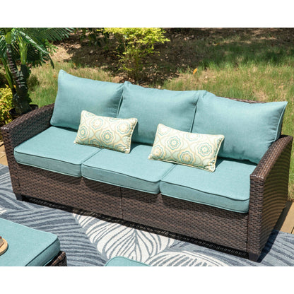 5/9-Seat Patio Furniture Wicker Rattan Outdoor Deep Seating Sectional Sofa Large Conversation Set