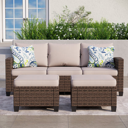 5/9-Seat Patio Furniture Wicker Rattan Outdoor Deep Seating Sectional Sofa Large Conversation Set