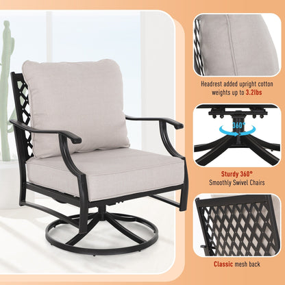 MAISON ARTS Patio Conversation Sets 5/7/9-Seat, Sofa Set with 2 Single Sofa Chairs, 3-Seater Sofa, Ottoman and Coffee Table