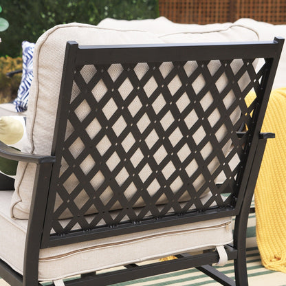 MAISON ARTS Patio Conversation Sets 5/7/9-Seat, Sofa Set with 2 Single Sofa Chairs, 3-Seater Sofa, Ottoman and Coffee Table