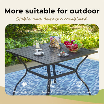 MAISON ARTS 5-piece Patio Dining Set with Swivel Textile Chairs