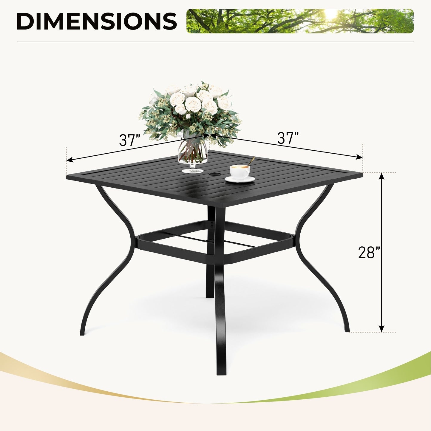 MAISON ARTS 5-piece Patio Dining Set with Swivel Textile Chairs