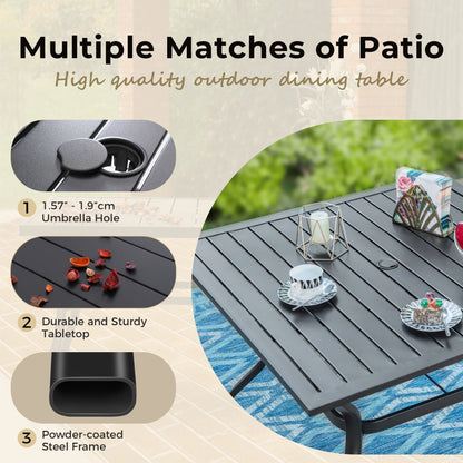 MAISON ARTS 5-piece Patio Dining Set with Swivel Textile Chairs