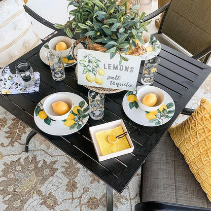 MAISON ARTS 5-piece Patio Dining Set with Swivel Textile Chairs