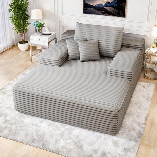 51.2 Corduroy 2-Seater Sofa - Cloud-Like Deep Seat, 600lb Capacity, No Assembly Required, with Ergonomic Pillows
