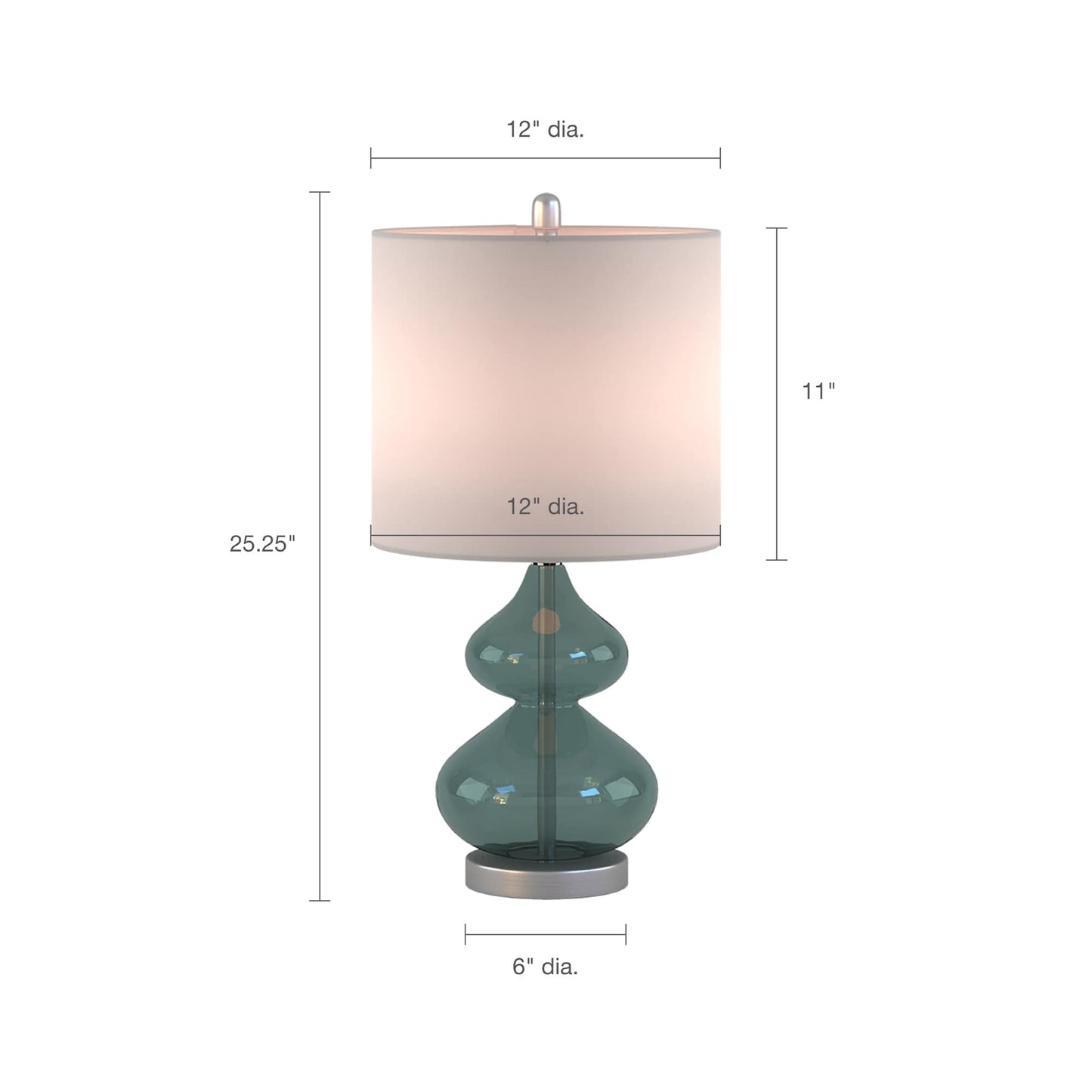 Ellipse Curved Gourd Glass Table Lamp, Set of 2