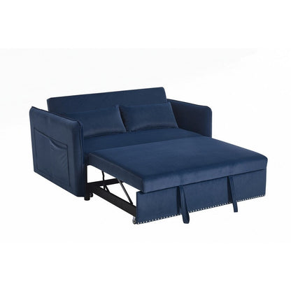 55 Velvet Small Loveseat Lounge Couches with 2 Pillows and Reclining Backrest - 2 Seat