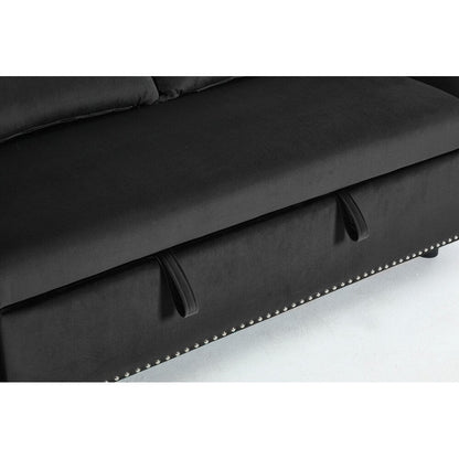 55 Velvet Small Loveseat Lounge Couches with 2 Pillows and Reclining Backrest - 2 Seat