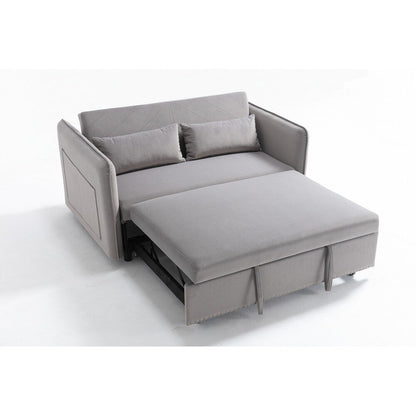 55 Velvet Small Loveseat Lounge Couches with 2 Pillows and Reclining Backrest - 2 Seat