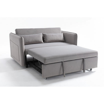 55 Velvet Small Loveseat Lounge Couches with 2 Pillows and Reclining Backrest - 2 Seat