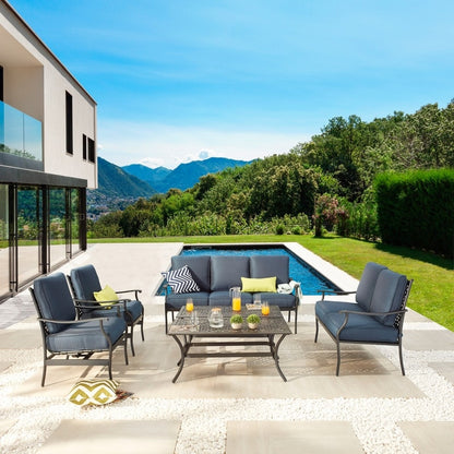 PATIO FESTIVAL 6-Piece Outdoor Metal Conversation Set