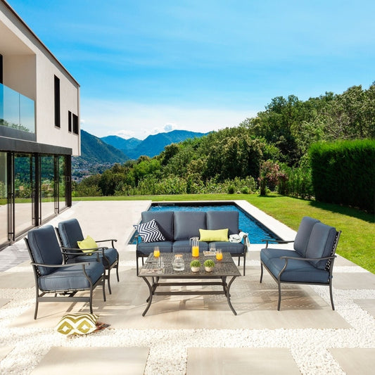 PATIO FESTIVAL 6-Piece Outdoor Metal Conversation Set