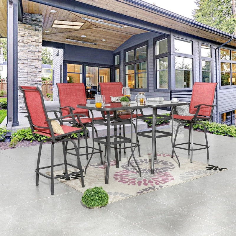 Patio Festival 4-Person Outdoor Bar Height Bistro Dining Set
