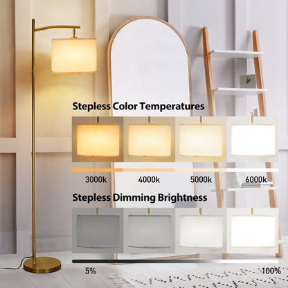 Netin 66 Arched Floor Lamp with Remote and Able to Rotate Lamp Shade
