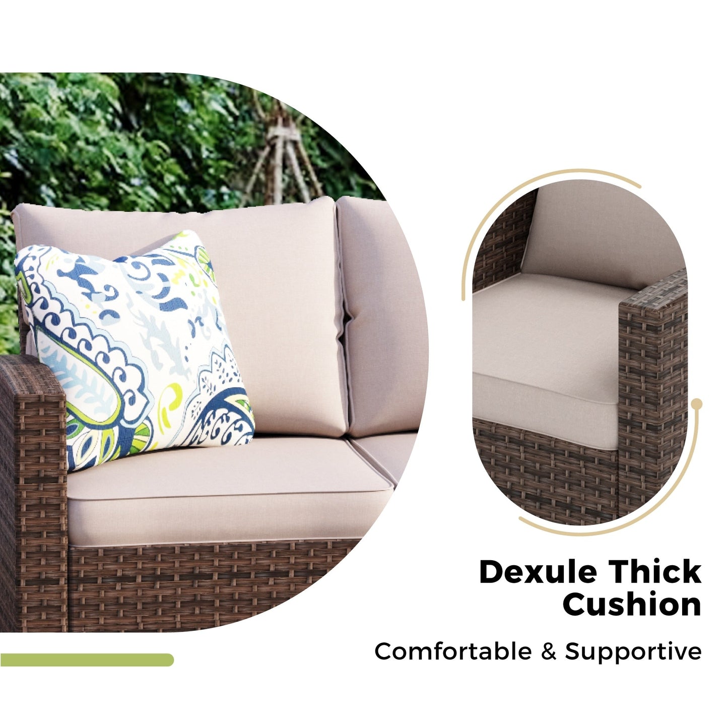 5/9-Seat Patio Furniture Wicker Rattan Outdoor Deep Seating Sectional Sofa Large Conversation Set