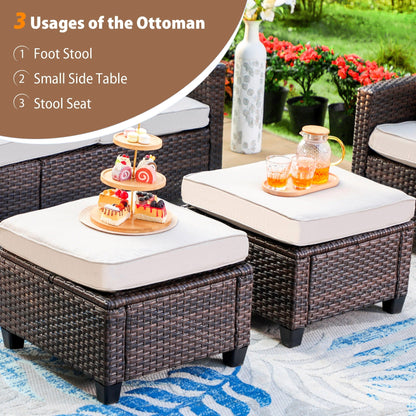 5/9-Seat Patio Furniture Wicker Rattan Outdoor Deep Seating Sectional Sofa Large Conversation Set