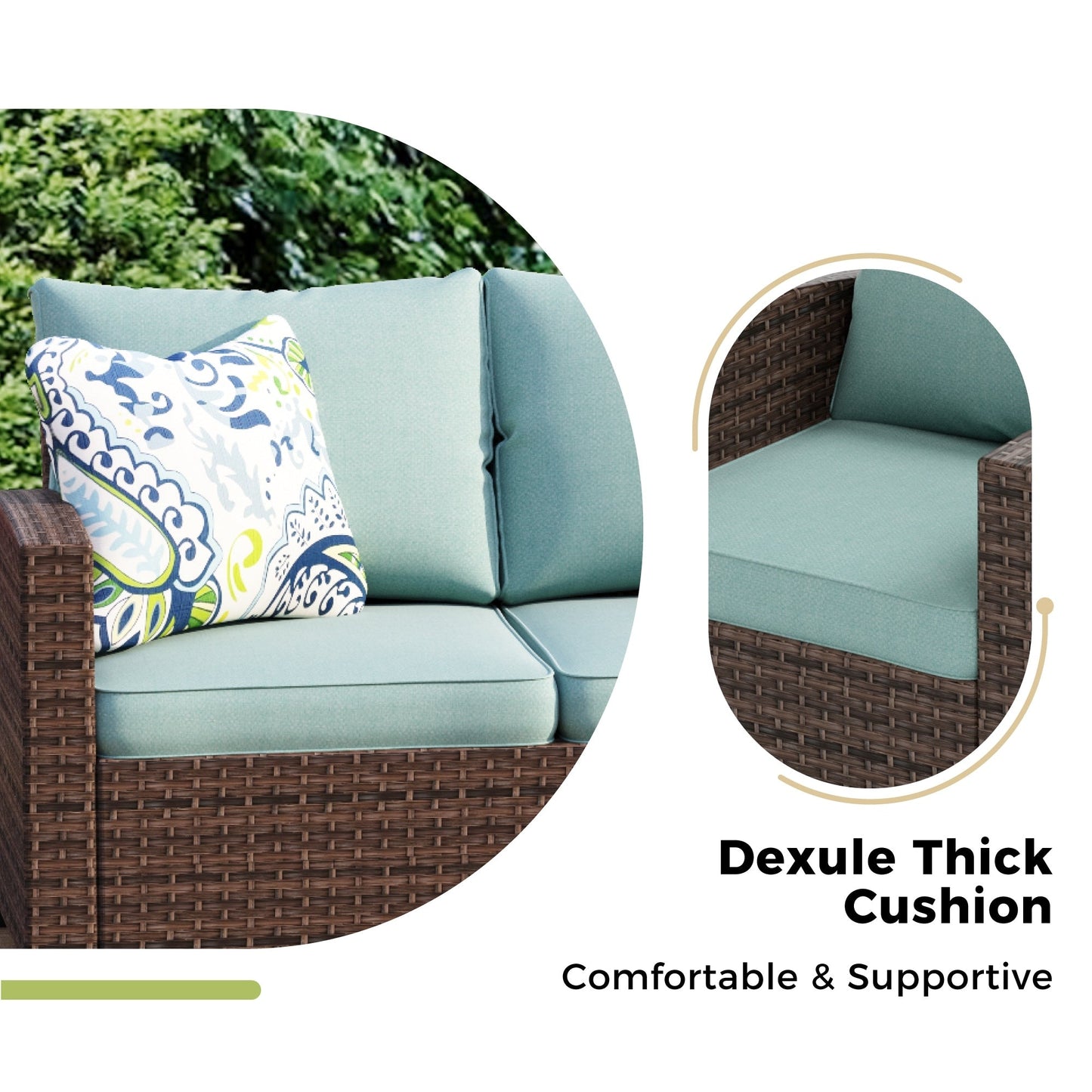 5/9-Seat Patio Furniture Wicker Rattan Outdoor Deep Seating Sectional Sofa Large Conversation Set