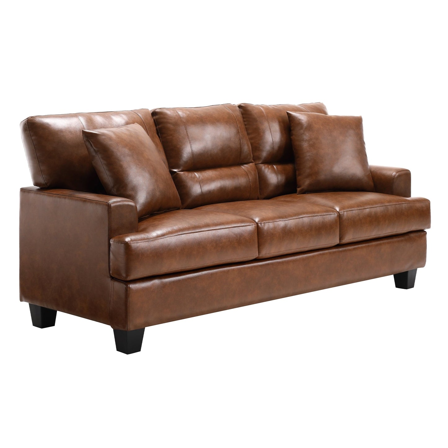 Oversized Faux Leather Italian Square Arm Sofa