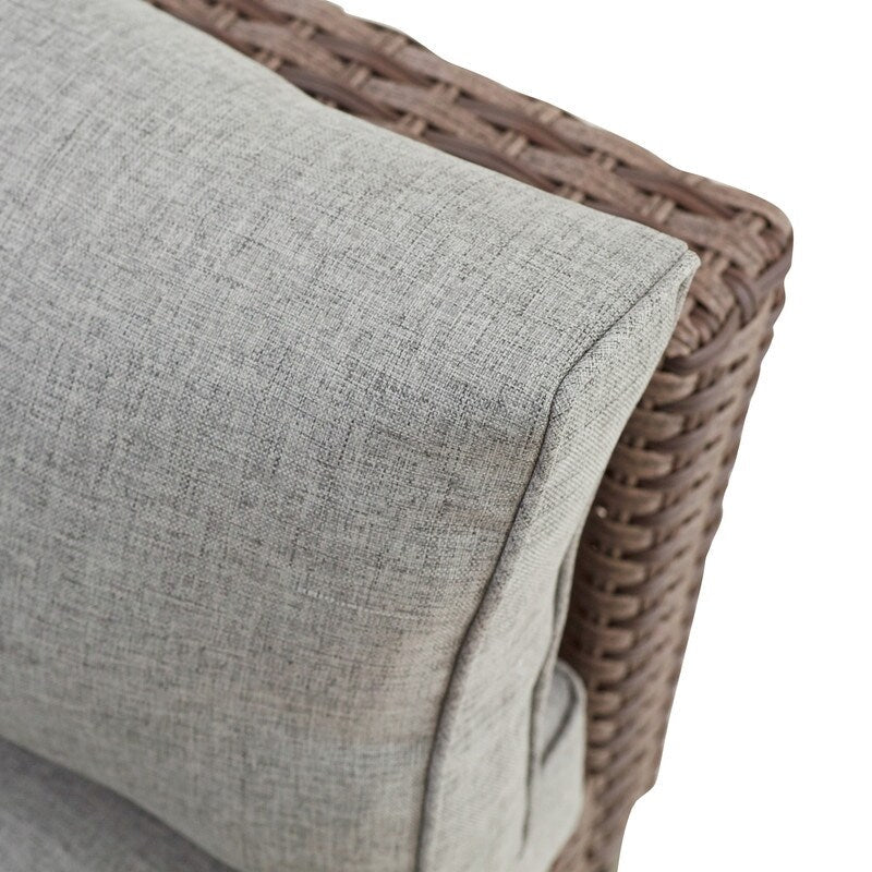 Patio Festival 8-piece Right-angle Wicker Sectional Conversation Set