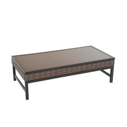 Patio Festival 8-piece Right-angle Wicker Sectional Conversation Set