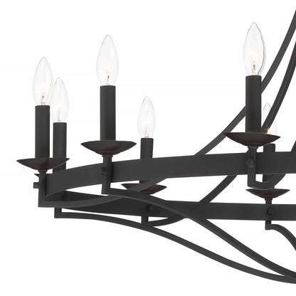 Fidenza 12-light Modern Farmhouse Empire Wagon Wheel Chandelier with UL - D40'' * H135''