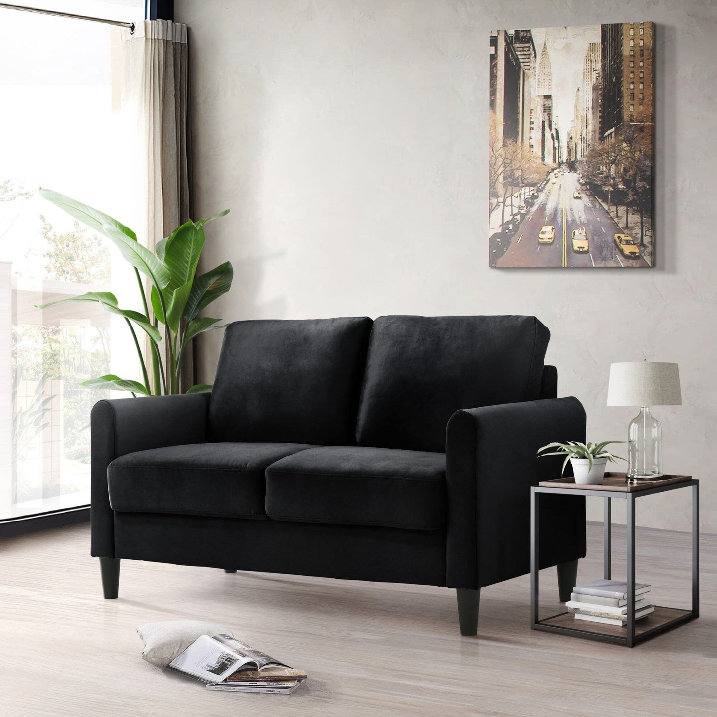 Clayfell Airell Velvet Arm Living Room Set