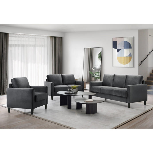 Clayfell Airell Velvet Arm Living Room Set