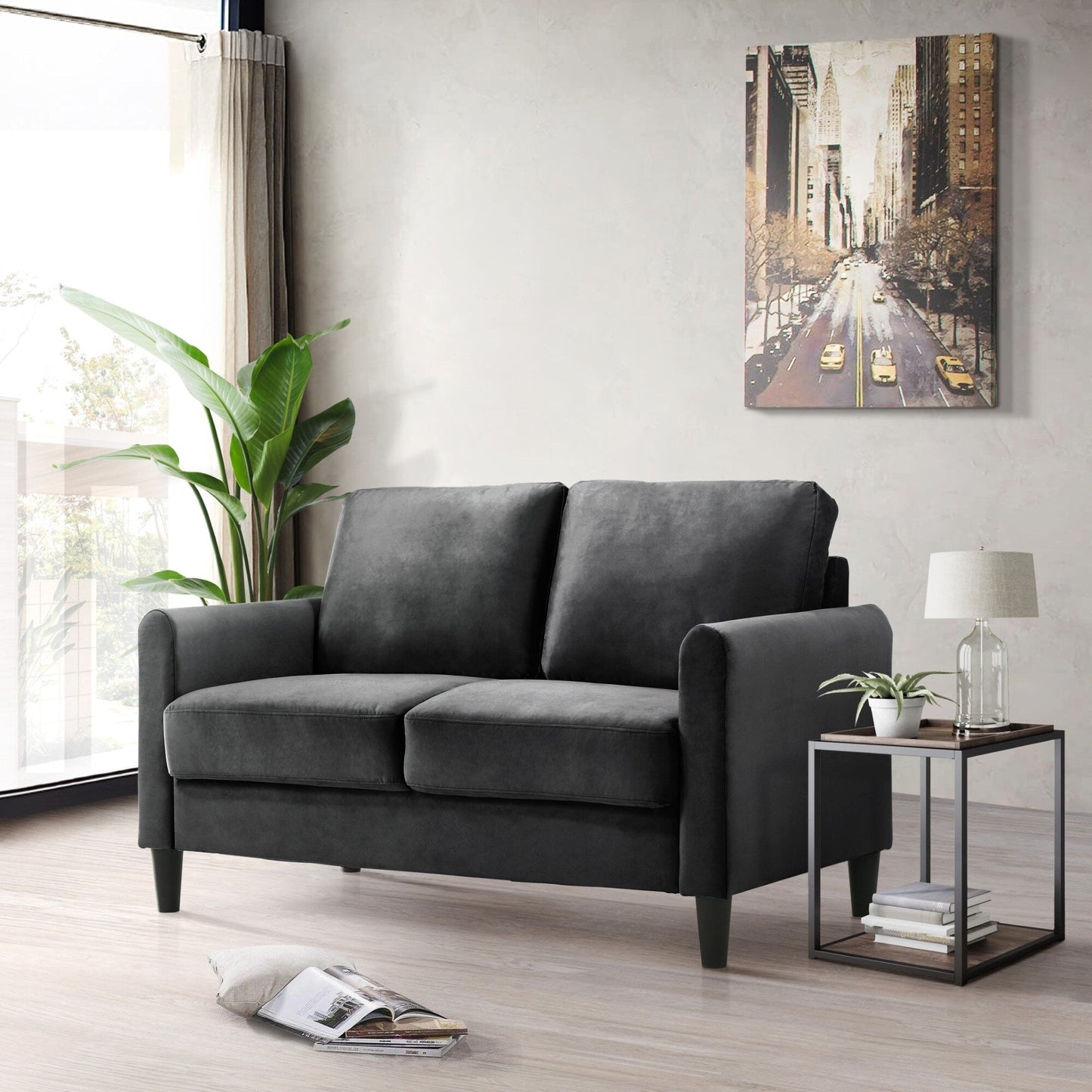 Clayfell Airell Velvet Arm Living Room Set