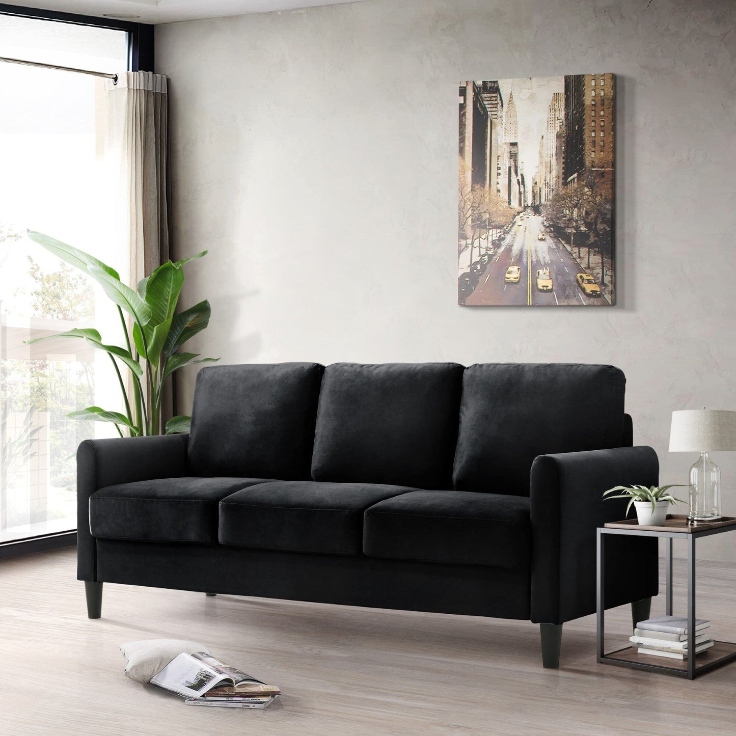 Clayfell Airell Velvet Arm Living Room Set