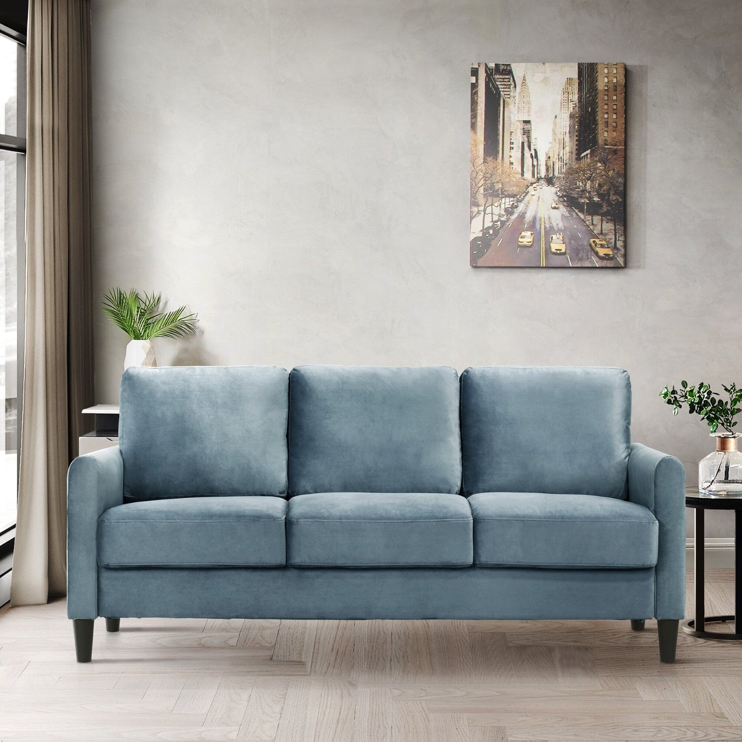 Clayfell Airell Velvet Arm Living Room Set