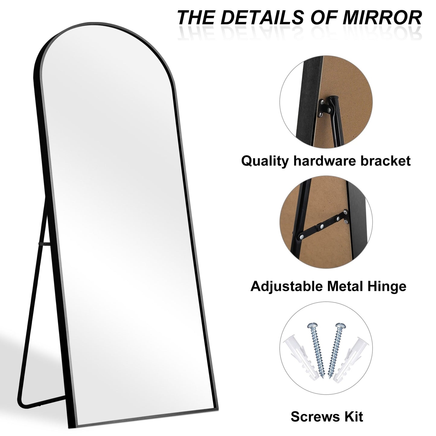Dovelina Arched Full Length Floor Wall Mirror Standing Mirror
