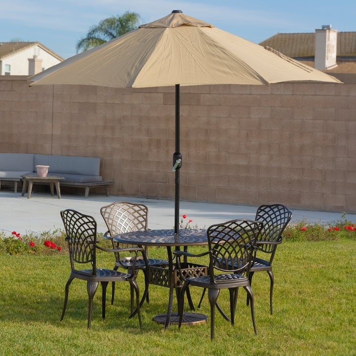 Kinger Home Arden 5-Piece Outdoor Dining Set for 4, Cast Aluminum
