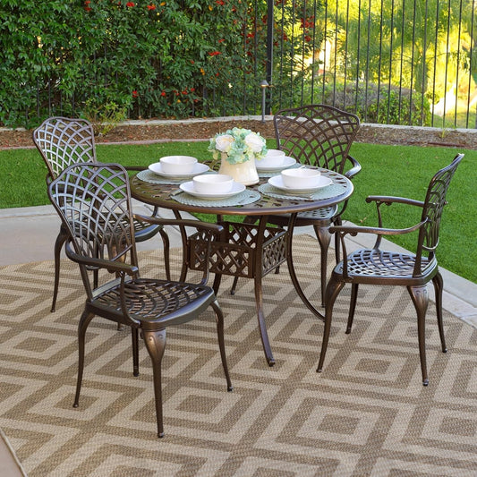 Kinger Home Arden 5-Piece Outdoor Dining Set for 4, Cast Aluminum