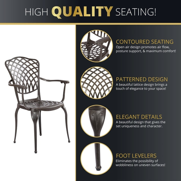 Kinger Home Arden 5-Piece Outdoor Dining Set for 4, Cast Aluminum