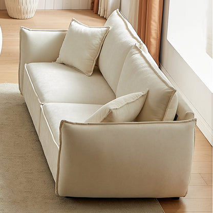 Beige Chenille 3-seater Sofa with Extra Pillows