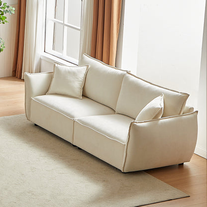 Beige Chenille 3-seater Sofa with Extra Pillows