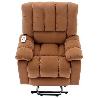 Beige Electric Power Lift Recliner with Heating, Massage, and Storage Pocket for Living Room/Bedroom Use