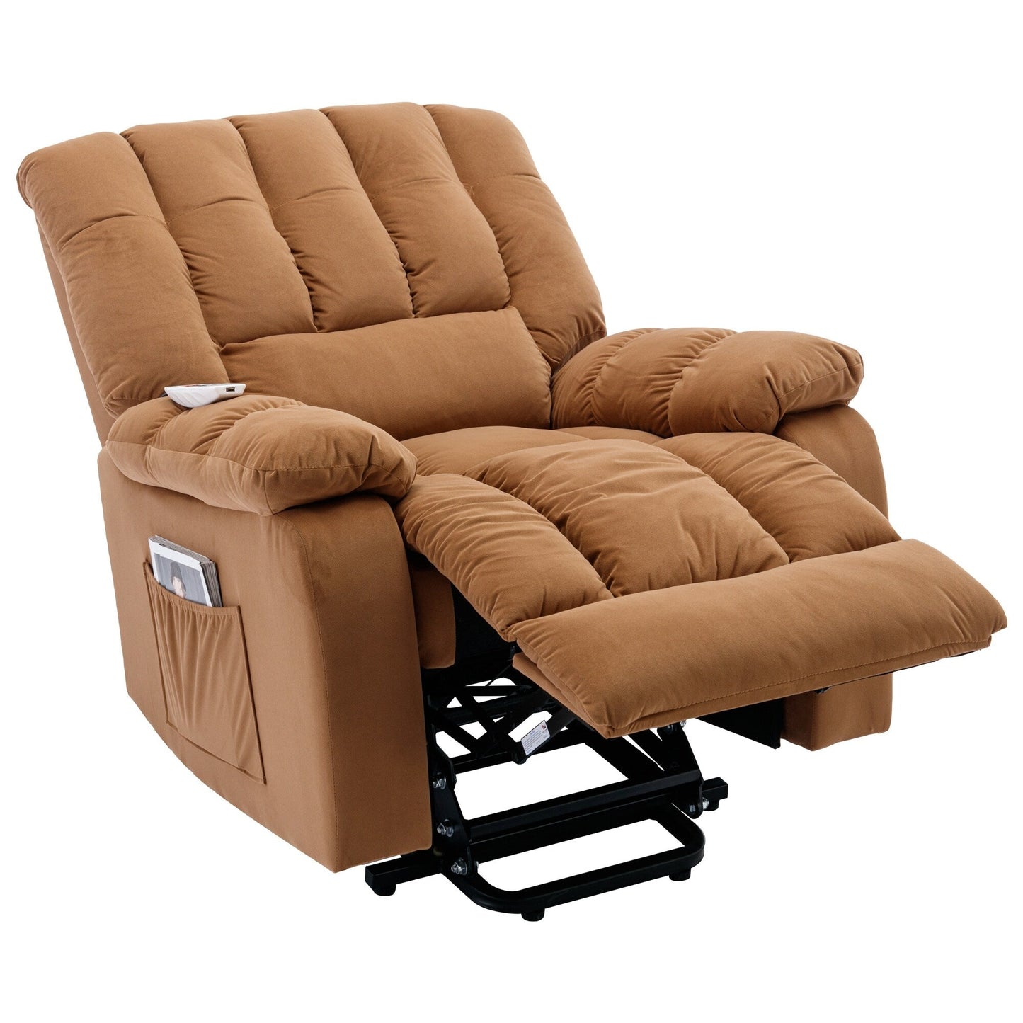 Beige Electric Power Lift Recliner with Heating, Massage, and Storage Pocket for Living Room/Bedroom Use